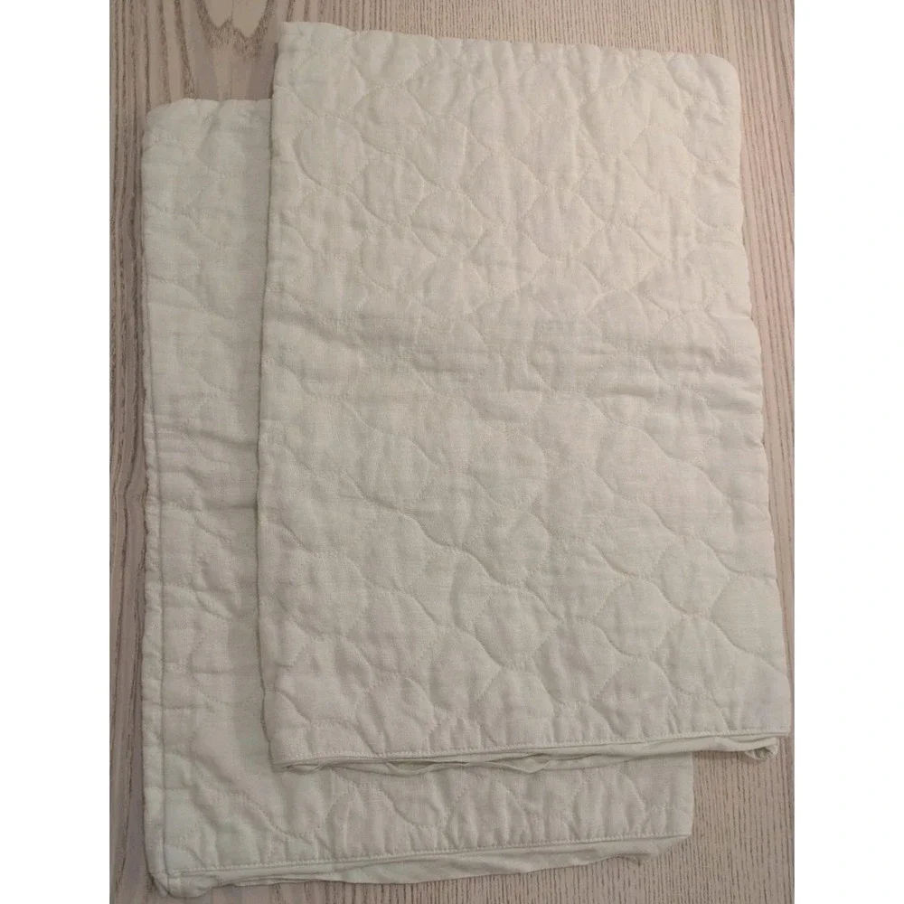 Bella‎ Notte June Quilted linen Boudoir Pillowcase sham Small Off White Ivory